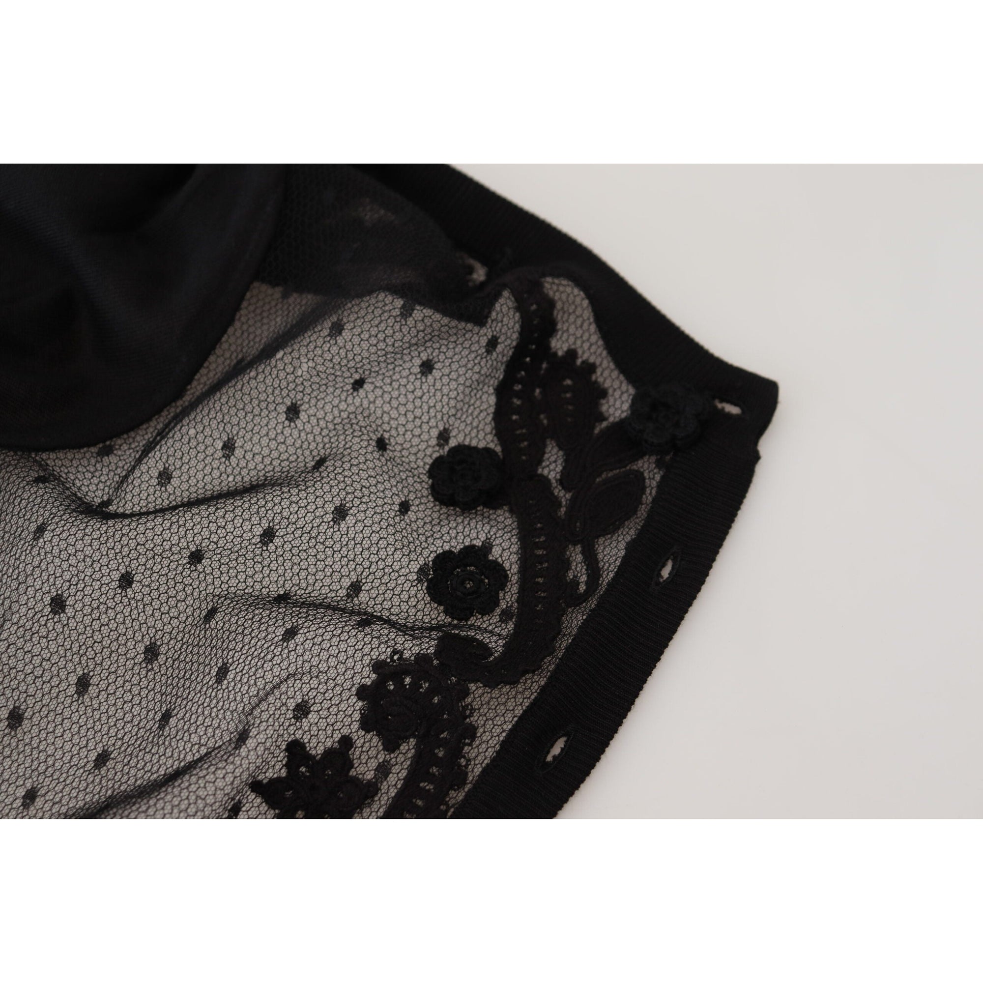 Dolce &amp; Gabbana Elegant Black Floral Lace Cardigan Sweater