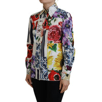 Dolce & Gabbana Elegant Floral Cotton Long Sleeve Top