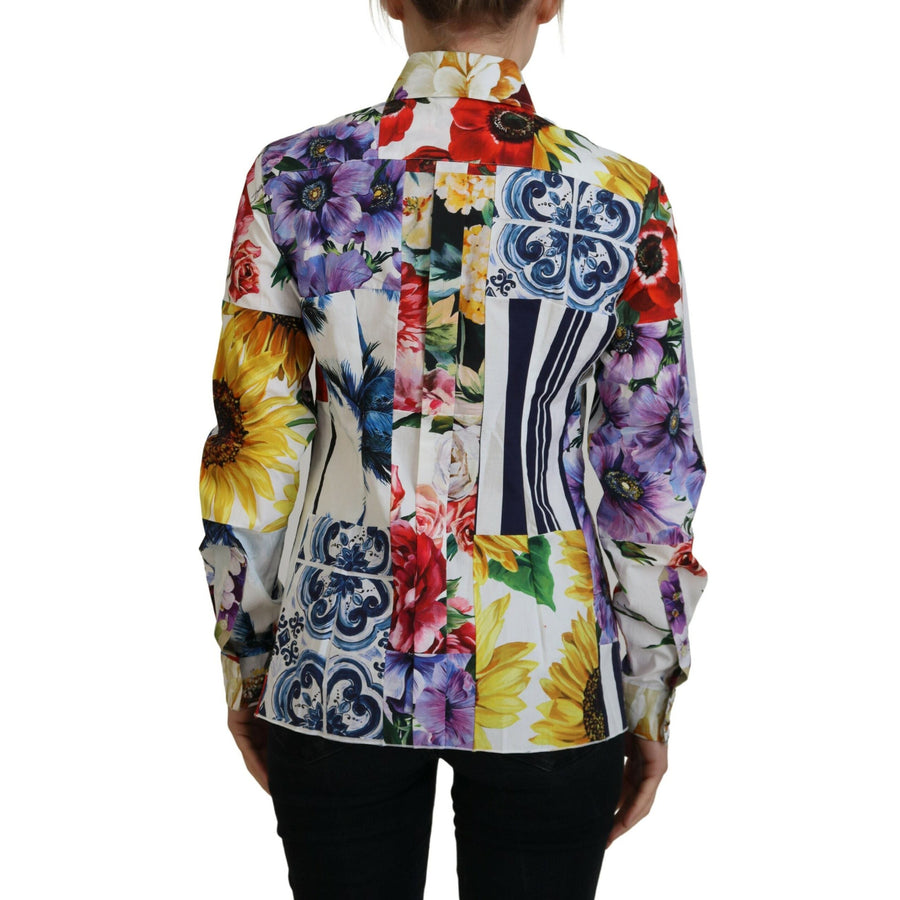 Dolce & Gabbana Elegant Floral Cotton Long Sleeve Top