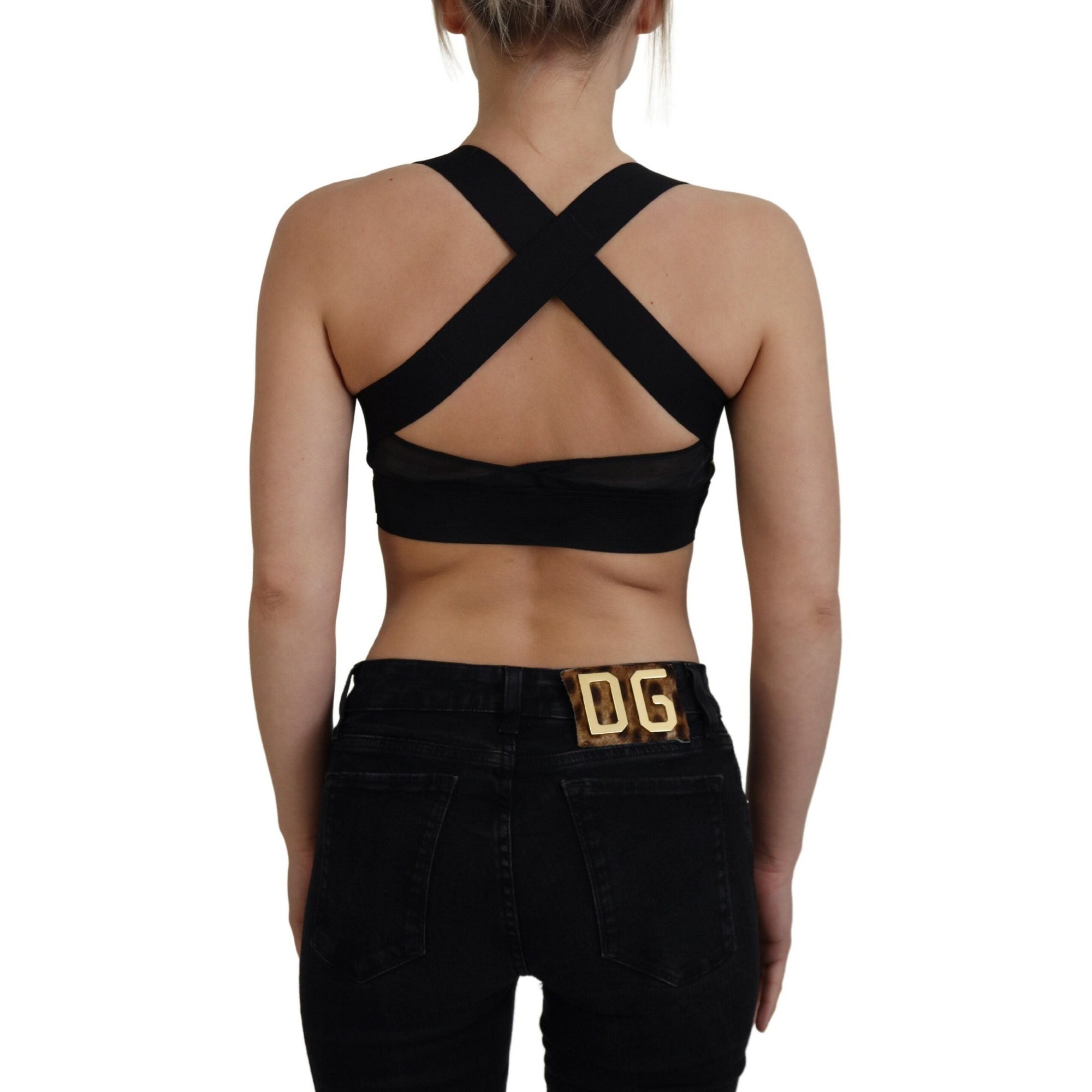 Dolce &amp; Gabbana Elegant Cropped Top with Front Zipper
