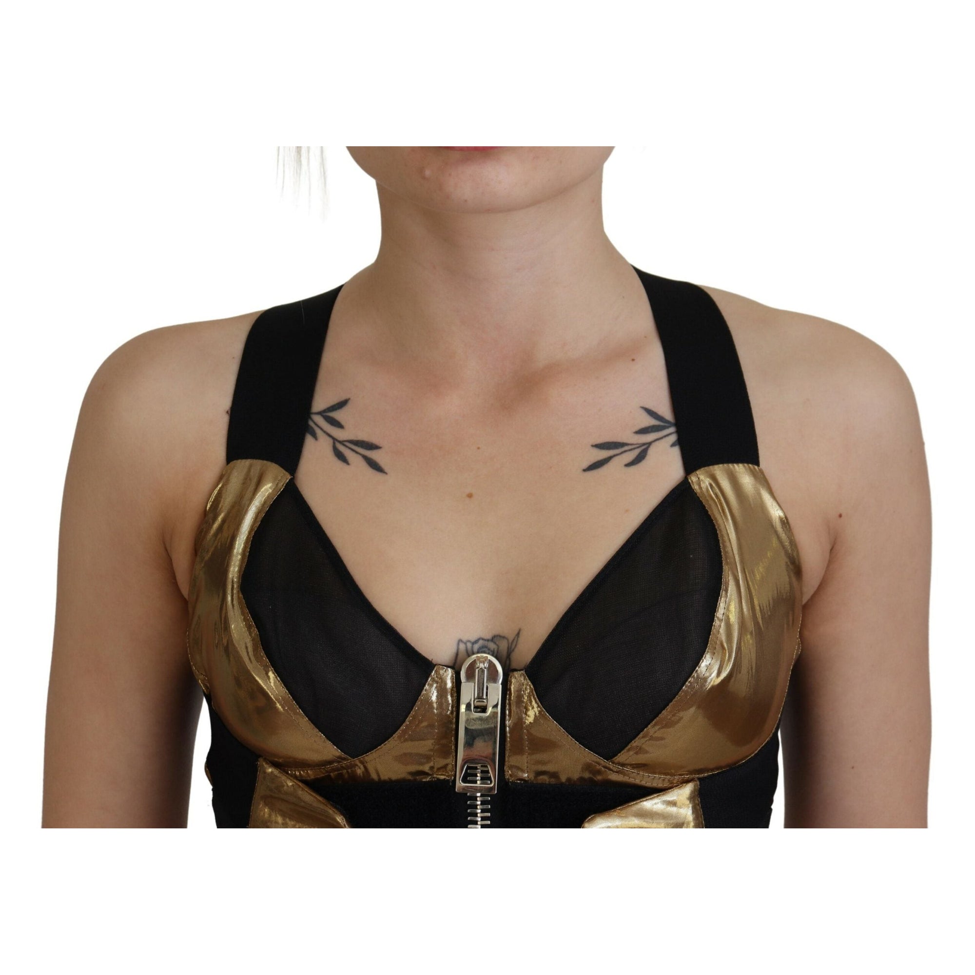 Dolce &amp; Gabbana Elegant Cropped Top with Front Zipper