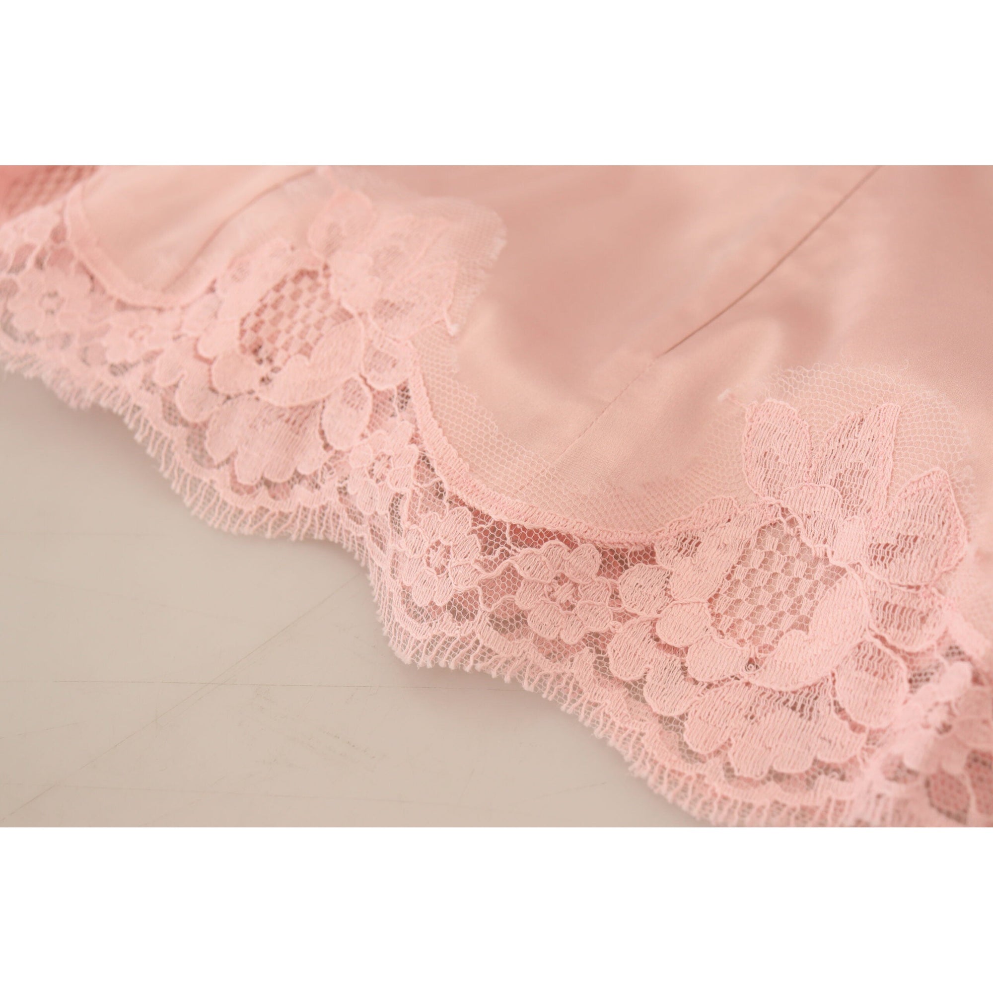 Dolce &amp; Gabbana Elegant Sheer Lace Sleeveless Blouse in Pink