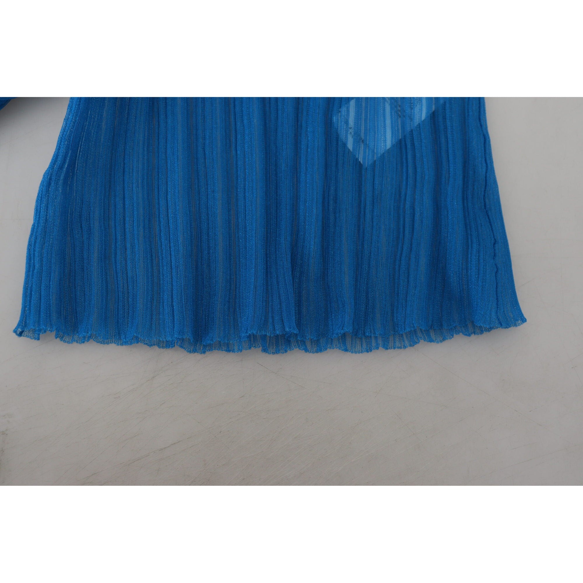 Dolce &amp; Gabbana Elegant Blue Mesh Blouse Top