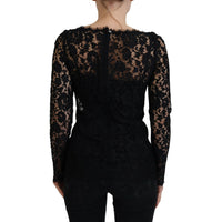 Dolce & Gabbana Elegant Floral Lace Long Sleeve Top