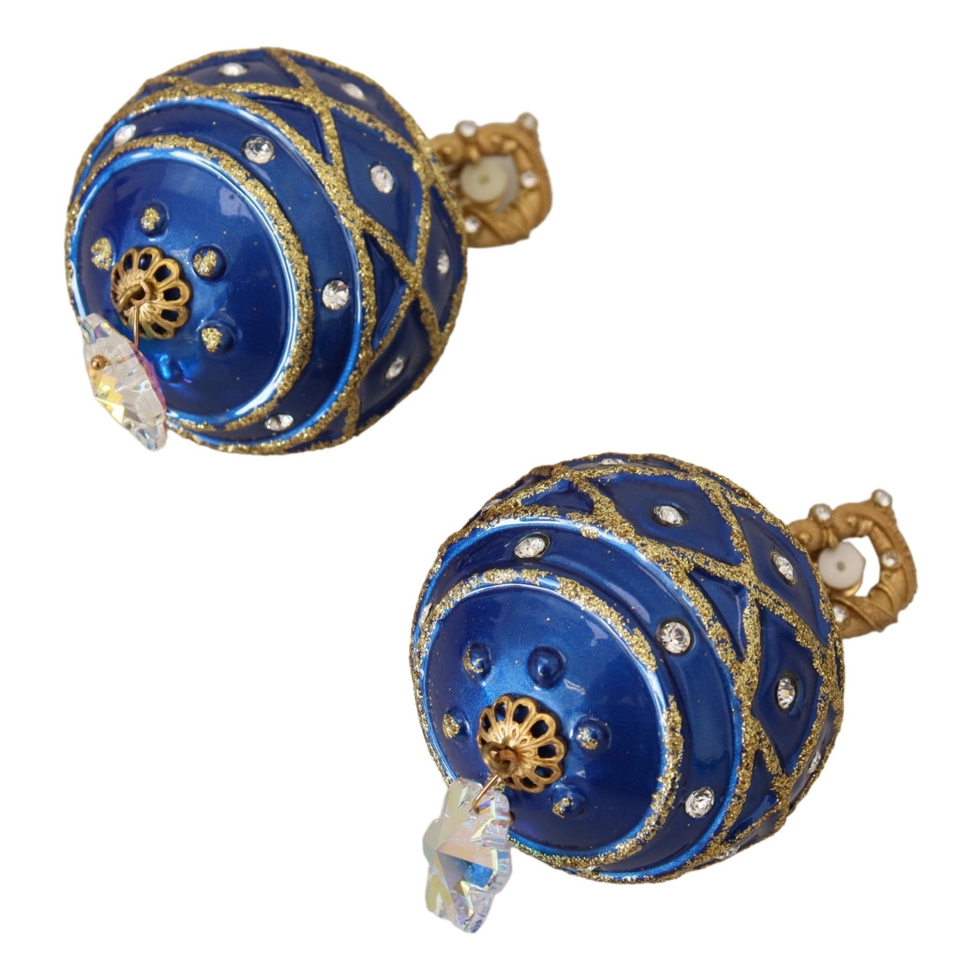 Dolce &amp; Gabbana Elegant Dangling Crystal Christmas Ball Earrings