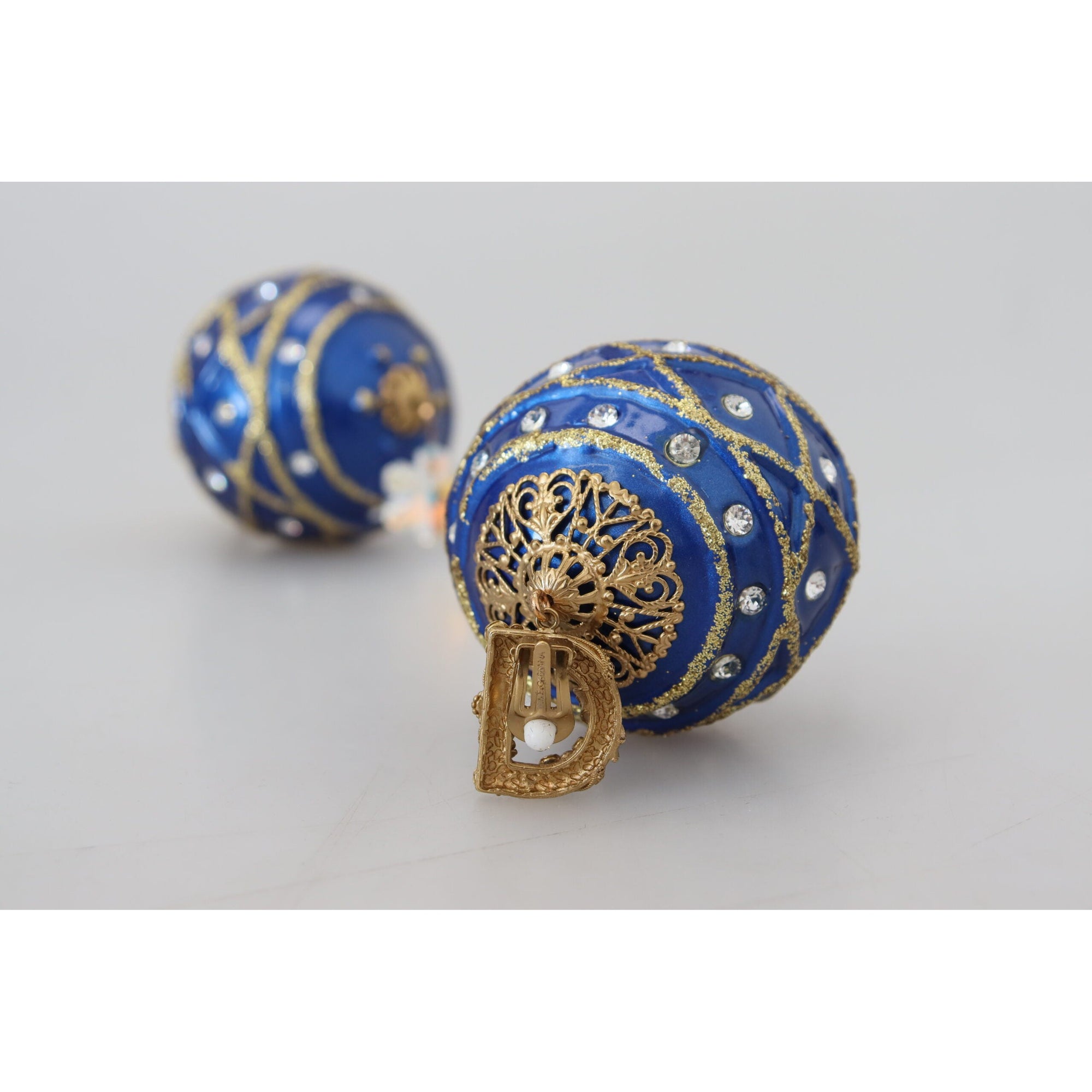 Dolce &amp; Gabbana Elegant Dangling Crystal Christmas Ball Earrings