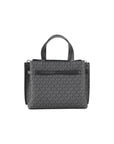 Michael Kors Emilia Small Black Signature PVC Satchel Crossbody Handbag Purse