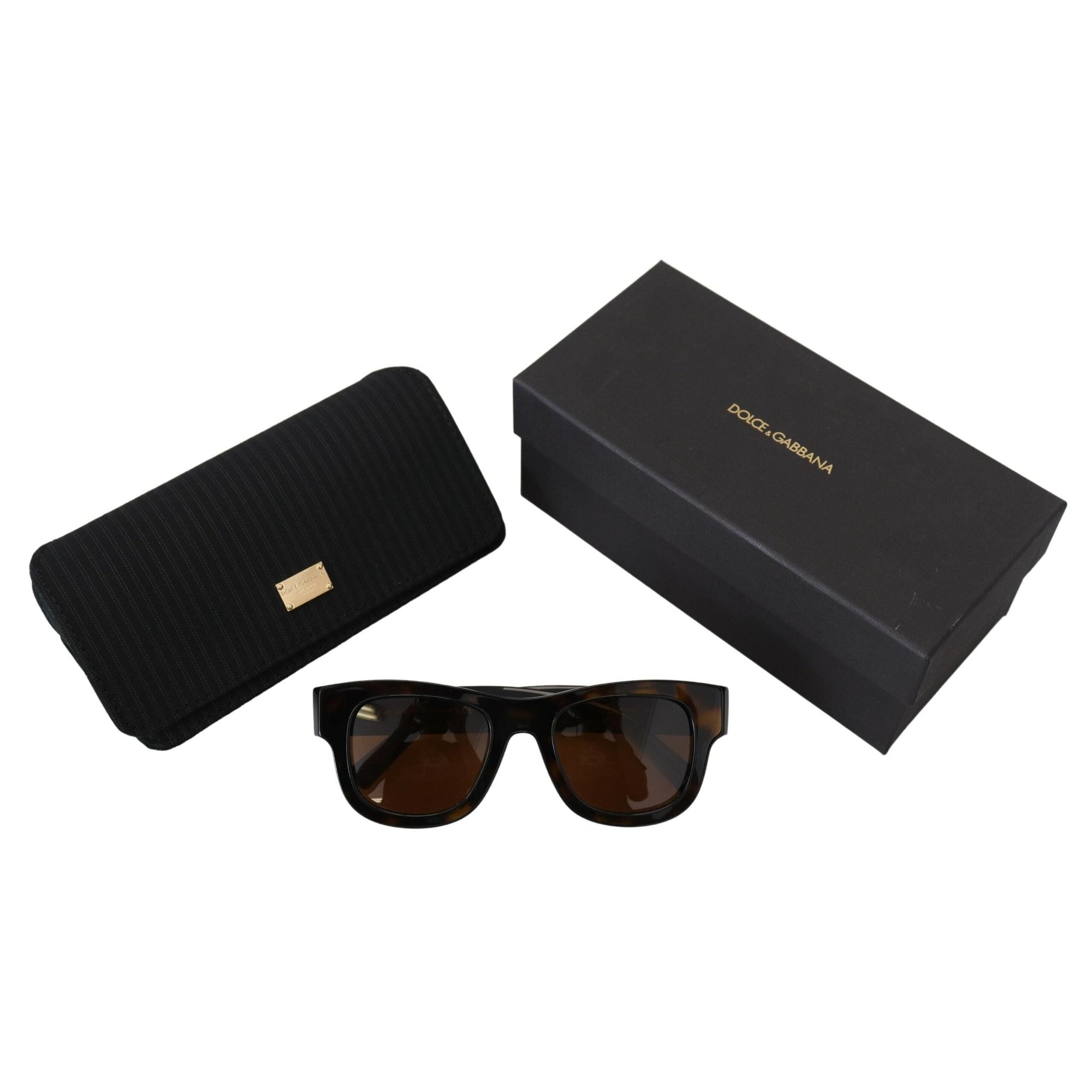 Dolce &amp; Gabbana Chic Brown Acetate Sunglasses