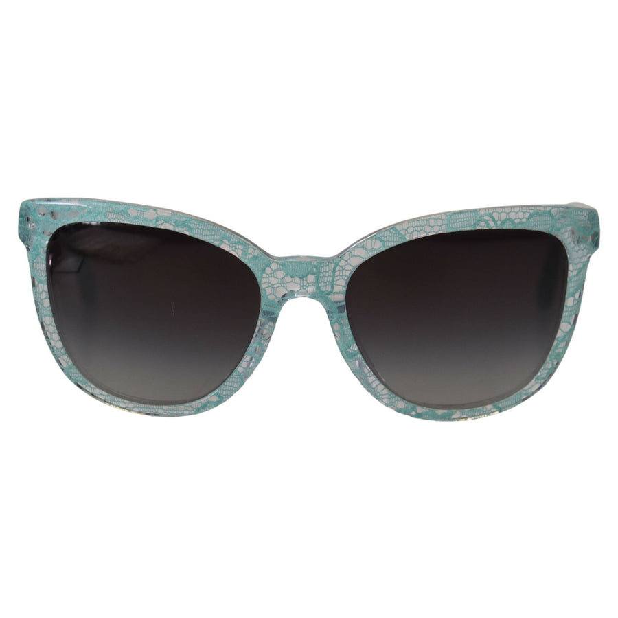 Dolce & Gabbana Elegant Blue Lace Detail Sunglasses