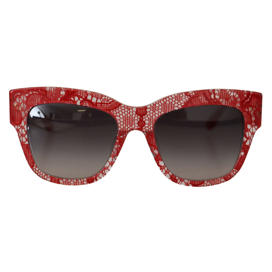 Dolce & Gabbana Elegant Red Lace Detail Sunglasses