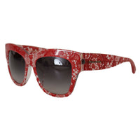 Dolce & Gabbana Elegant Red Lace Detail Sunglasses