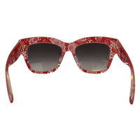 Dolce & Gabbana Elegant Red Lace Detail Sunglasses