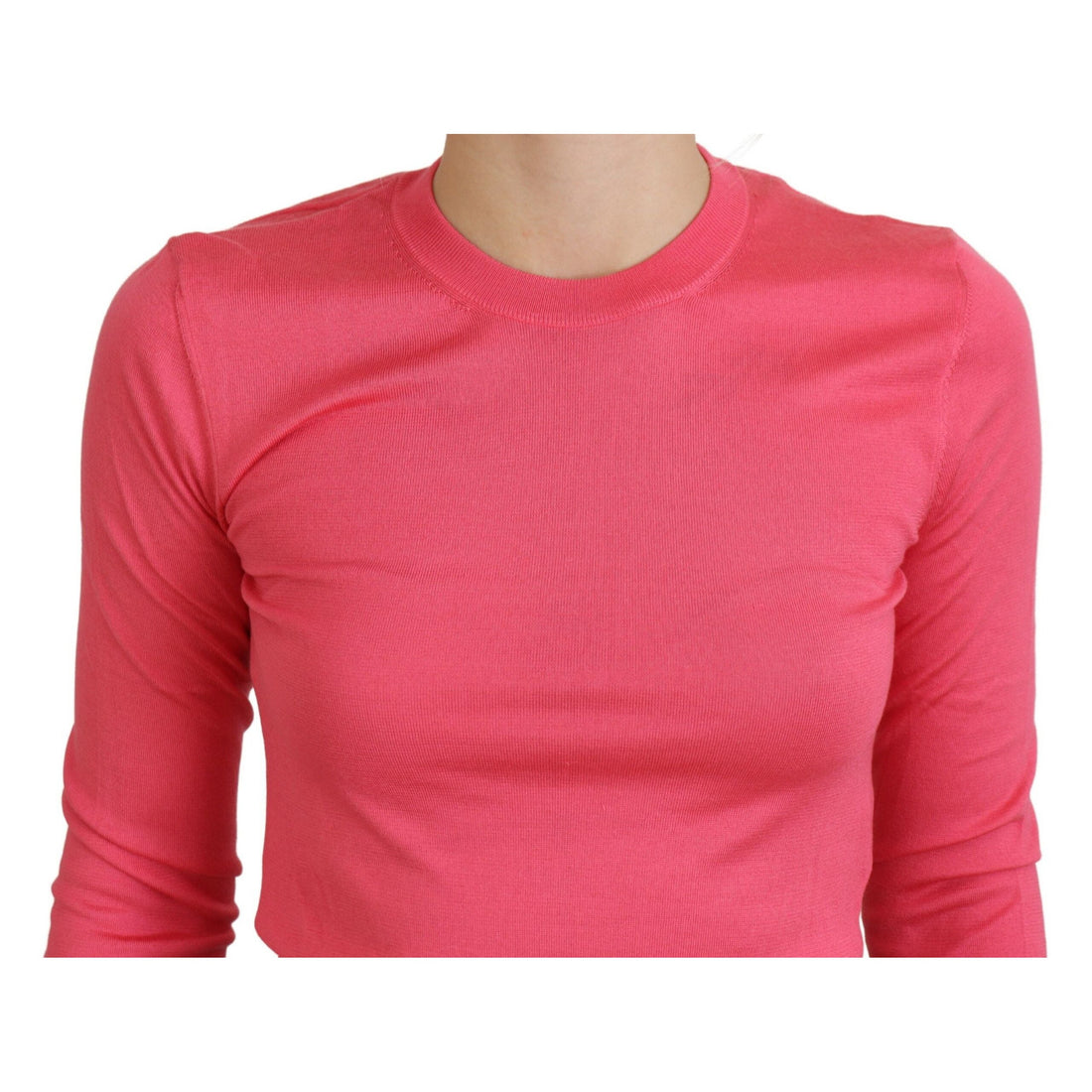 Dolce & Gabbana Elegant Pink Cropped Crewneck Sweater