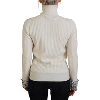 Dolce & Gabbana Ivory Turtleneck Wool Blend Sweater