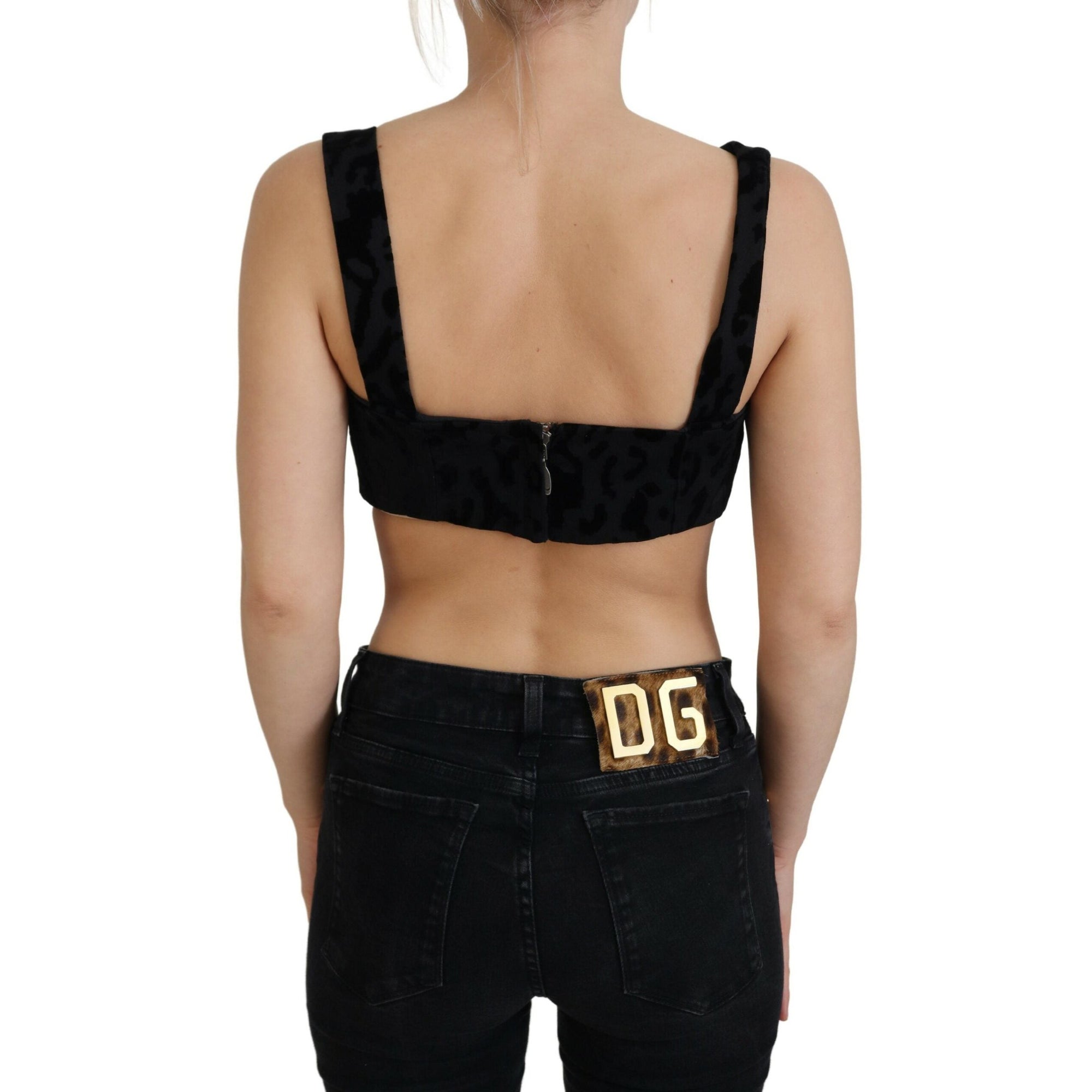 Dolce &amp; Gabbana Elegant Black Cotton Blend Bustier Corset Top