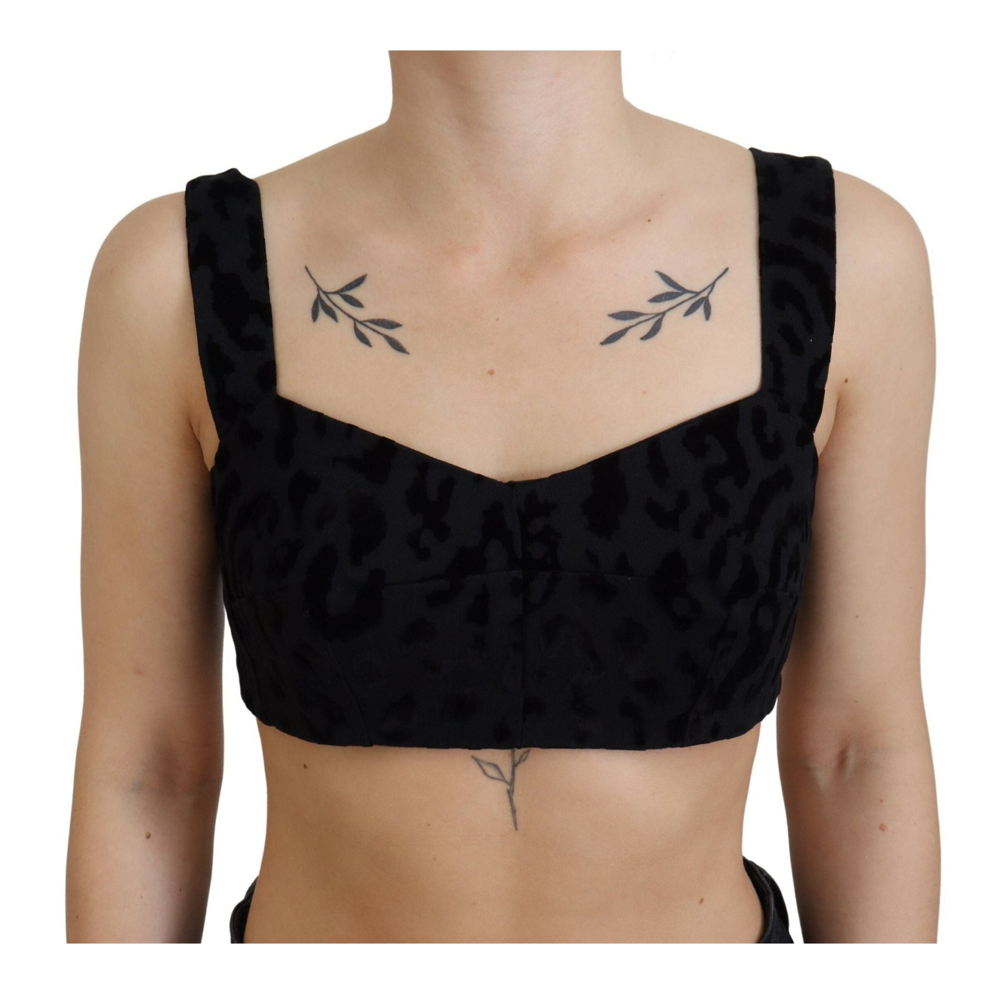 Dolce &amp; Gabbana Elegant Black Cotton Blend Bustier Corset Top