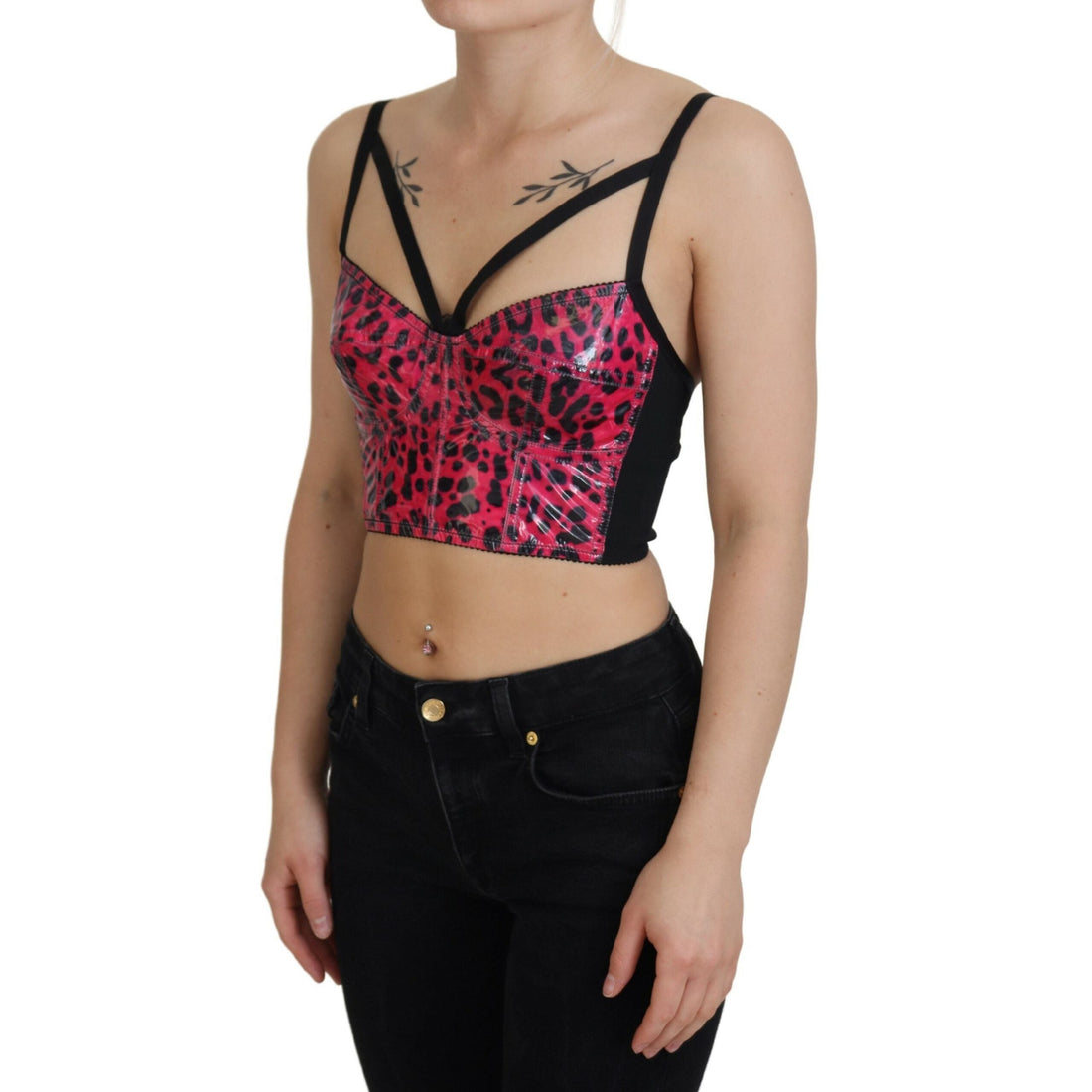 Dolce & Gabbana Leopard Print Bustier Corset Top