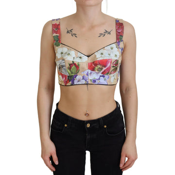 Dolce & Gabbana Floral Print Bustier Crop Top