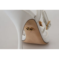 Dolce & Gabbana Devotion Embellished White Leather Stilettos