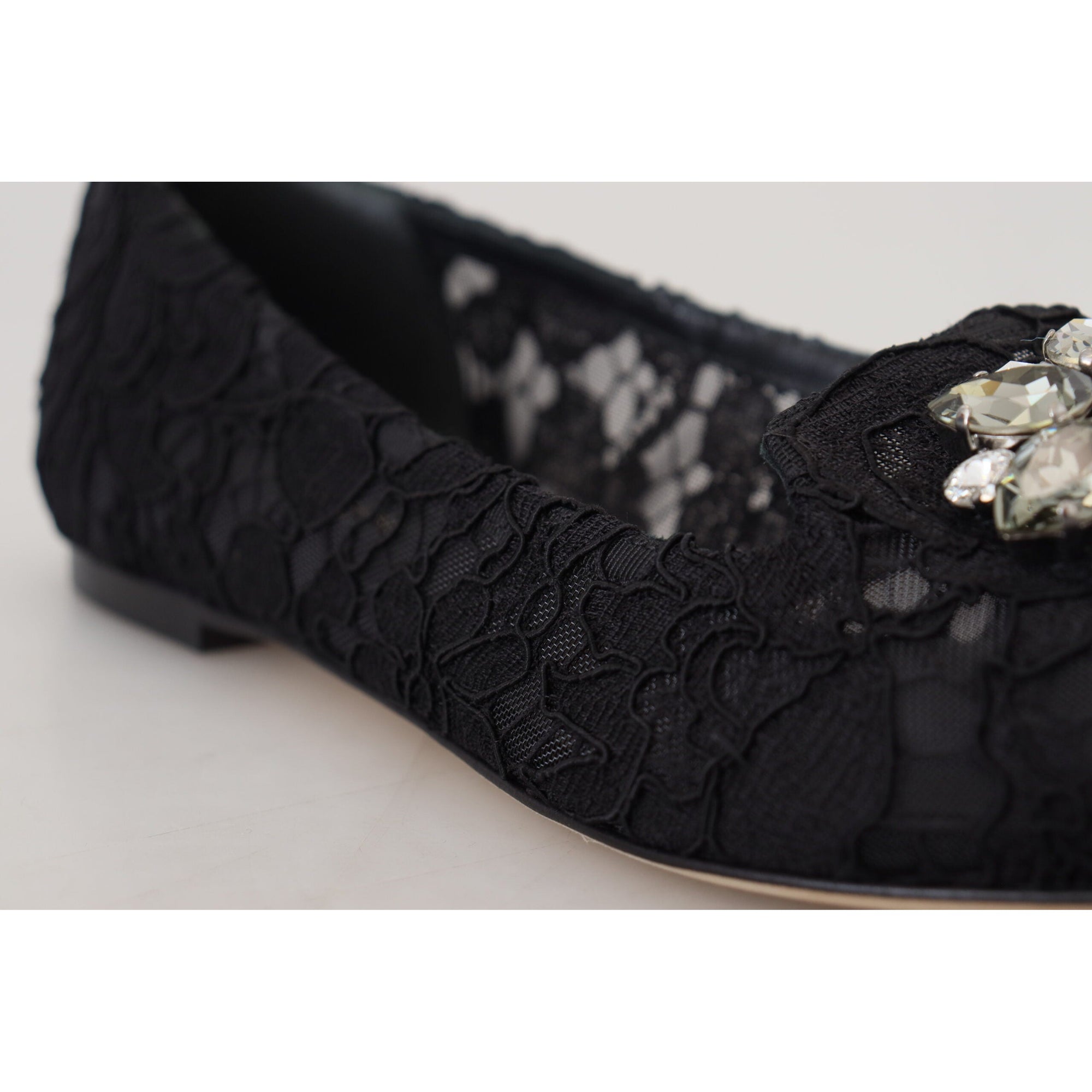 Dolce &amp; Gabbana Elegant Floral Lace Flat Vally Shoes
