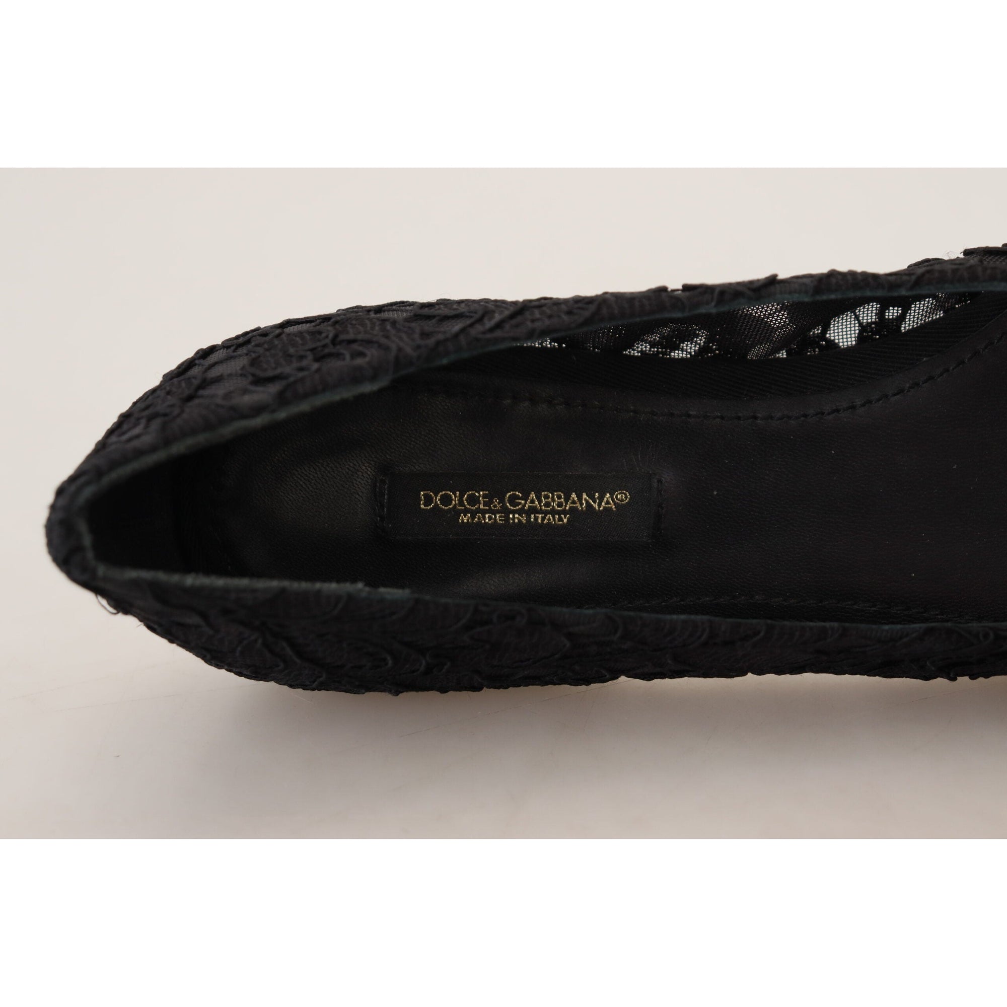 Dolce &amp; Gabbana Elegant Floral Lace Flat Vally Shoes