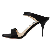 Prada Elegant Black Leather Heels Pumps