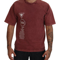 Dolce & Gabbana Elegant Maroon Printed Cotton Tee