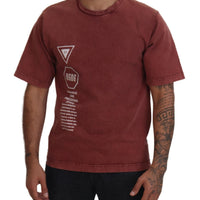 Dolce & Gabbana Elegant Maroon Printed Cotton Tee