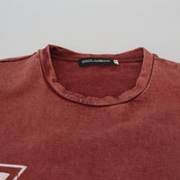 Dolce & Gabbana Elegant Maroon Printed Cotton Tee