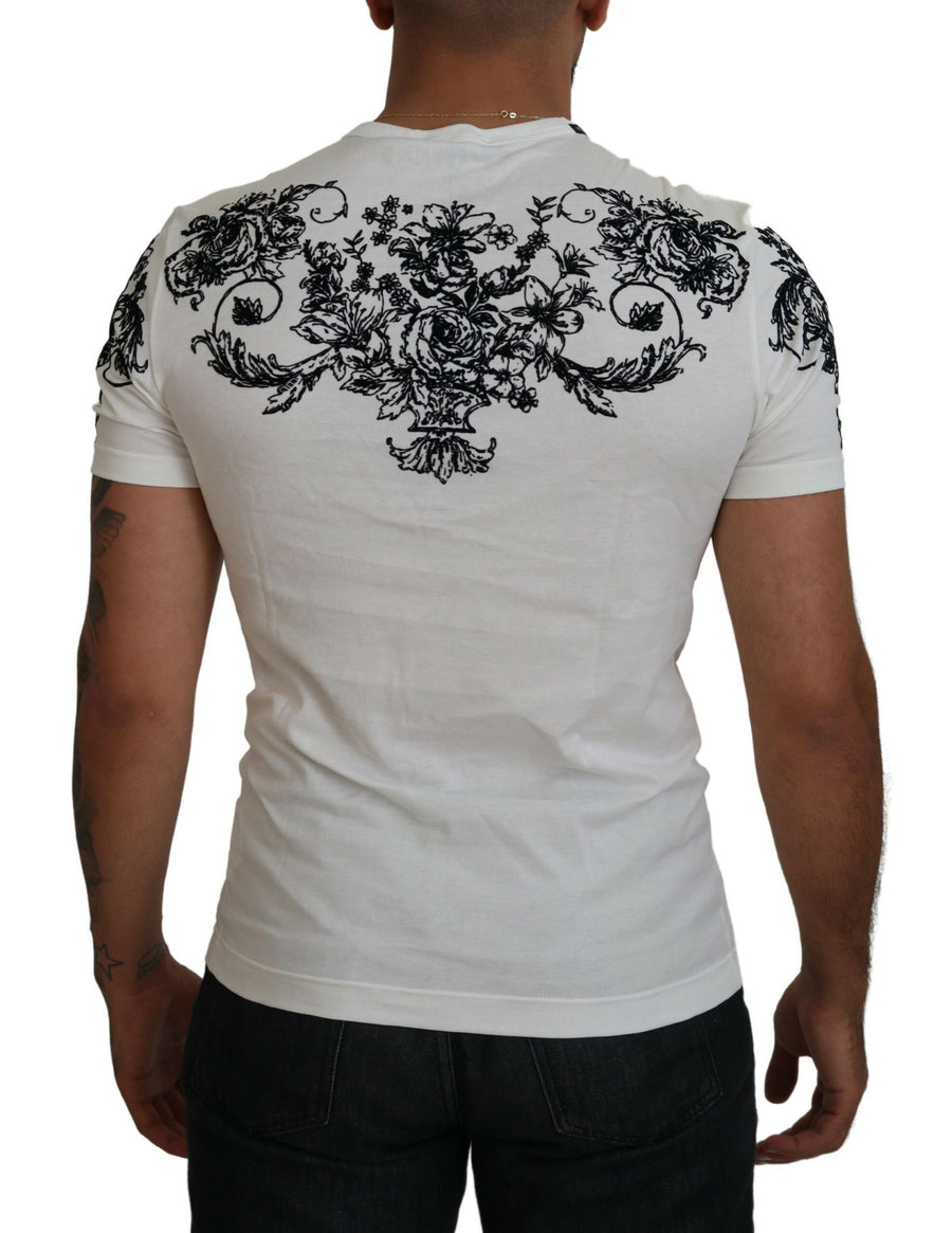 Dolce & Gabbana Elegant Floral Crown Tee