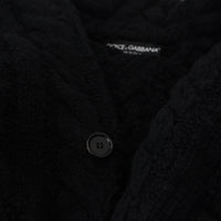 Dolce & Gabbana Elegant Black Wool-Cashmere Cardigan Sweater