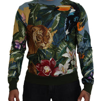 Dolce & Gabbana Jungle Embroidered Wool Silk Sweater