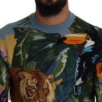 Dolce & Gabbana Jungle Embroidered Wool Silk Sweater