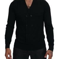 Dolce & Gabbana Elegant Black Cashmere Cardigan Sweater