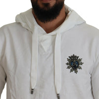 Dolce & Gabbana Elegant White Logo Hooded Sweatshirt