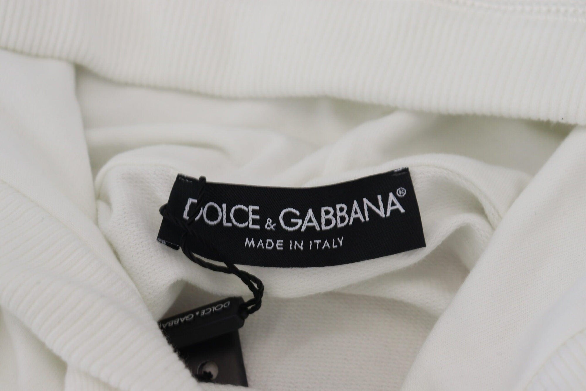 Dolce &amp; Gabbana Elegant White Logo Hooded Sweatshirt