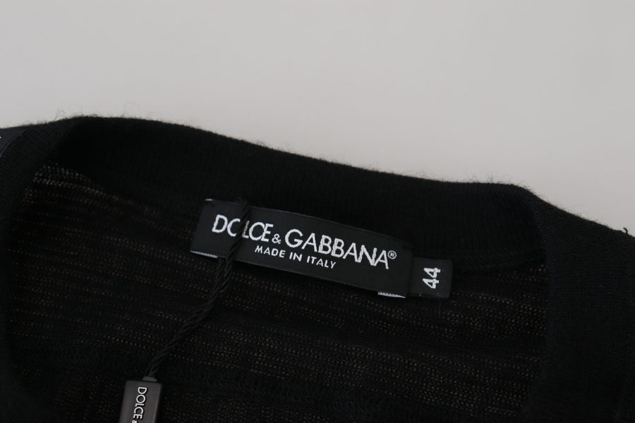 Dolce & Gabbana Elegant Black Cashmere Pullover Sweater