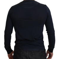 Dolce & Gabbana Elegant Cotton-Silk Blend Blue Pullover