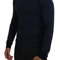 Dolce & Gabbana Elegant Cotton-Silk Blend Blue Pullover