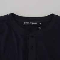 Dolce & Gabbana Elegant Cotton-Silk Blend Blue Pullover