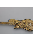 Dolce & Gabbana Gold Sequined Guitar Pin Brooch