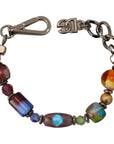 Dolce & Gabbana Multicolor Beaded Silver Chain Bracelet