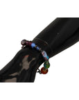 Dolce & Gabbana Multicolor Beaded Silver Chain Bracelet