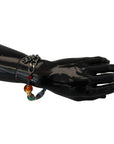 Dolce & Gabbana Multicolor Beaded Silver Chain Bracelet