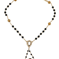 Dolce & Gabbana Elegant Crystal Cross Charm Necklace