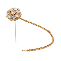 Dolce & Gabbana Exquisite Crystal-Embellished Gold Brooch