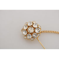 Dolce & Gabbana Exquisite Crystal-Embellished Gold Brooch