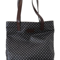 Dolce & Gabbana Elegant Canvas & Leather Tote Bag - Black & White