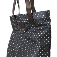 Dolce & Gabbana Elegant Canvas & Leather Tote Bag - Black & White