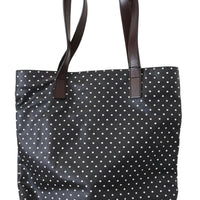 Dolce & Gabbana Elegant Canvas & Leather Tote Bag - Black & White